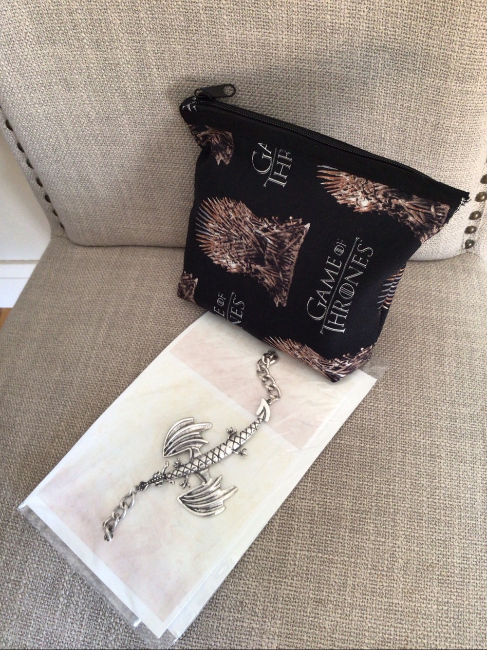 Silver Dragon Pendant & Pouch